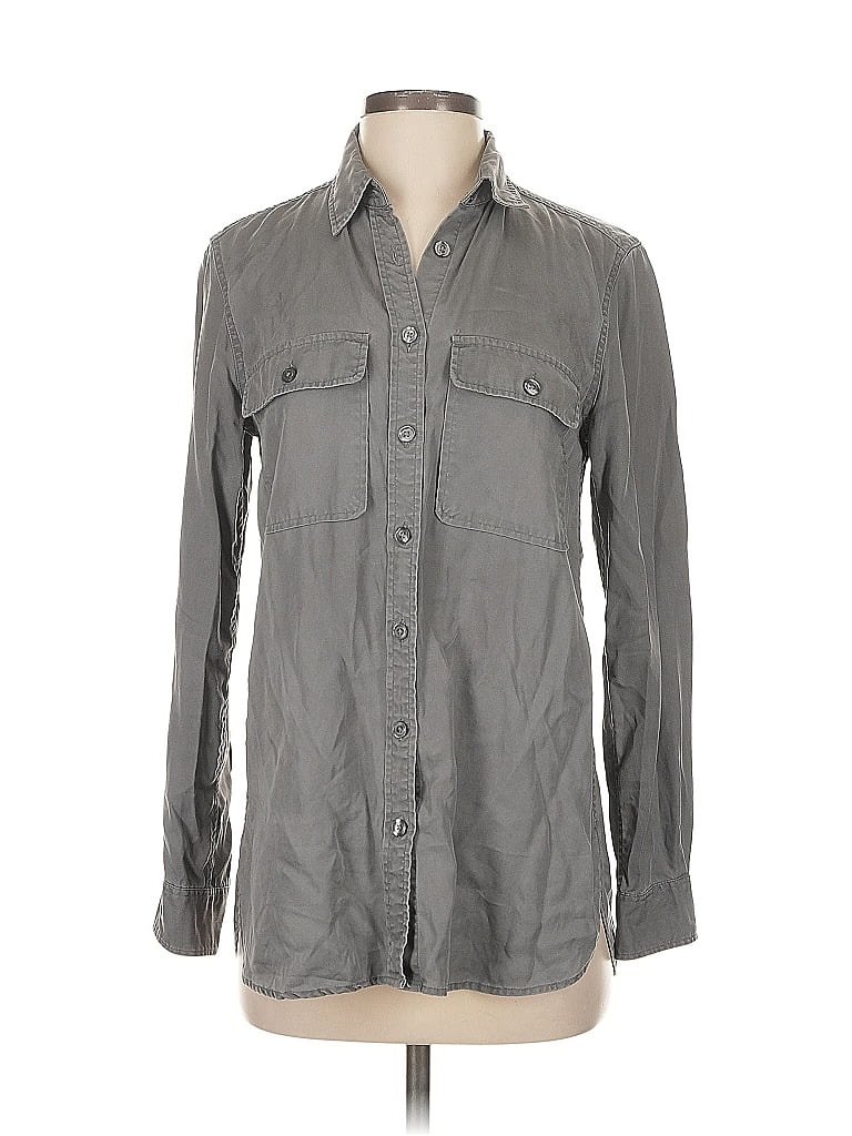 Pre-owned Banana Republic Long Sleeve Button Down Shirt In Gray