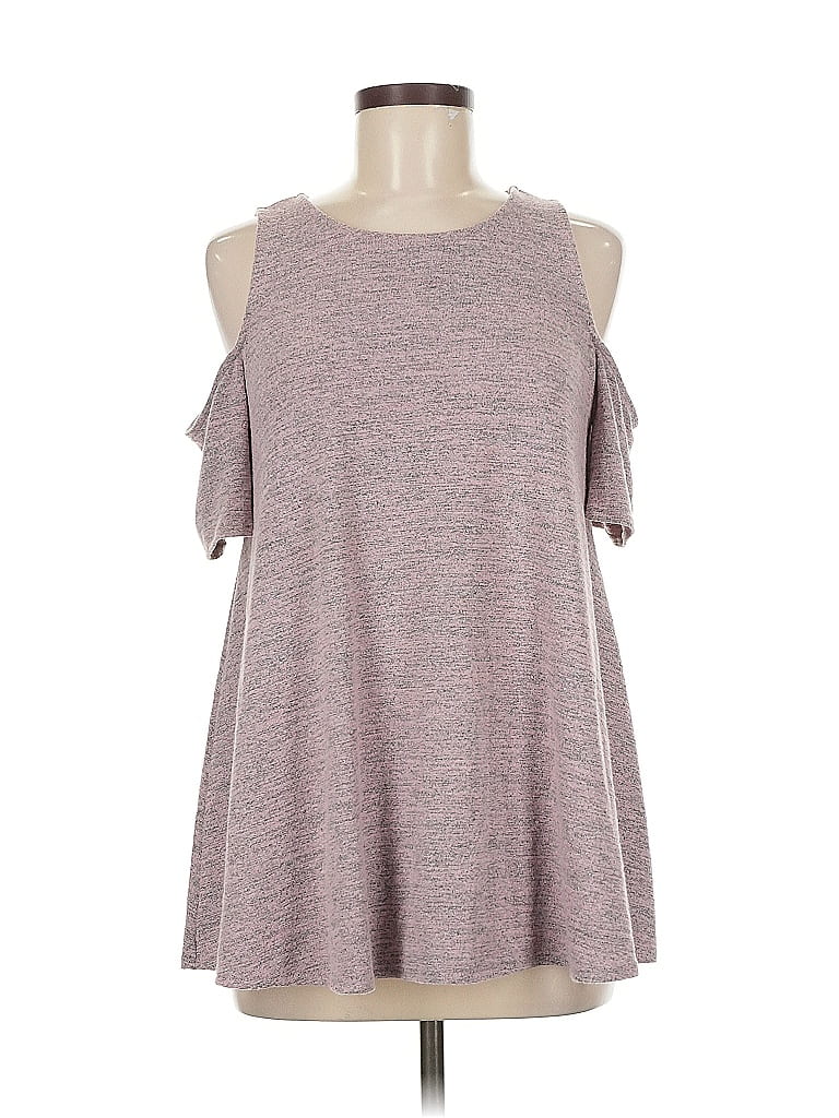 Pre-owned La Classe Couture Sleeveless Top Burgundy Cold Shoulder Neckline Tops