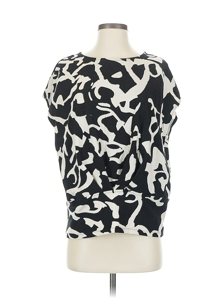 Pre-owned Alfani Short Sleeve Blouse In Black