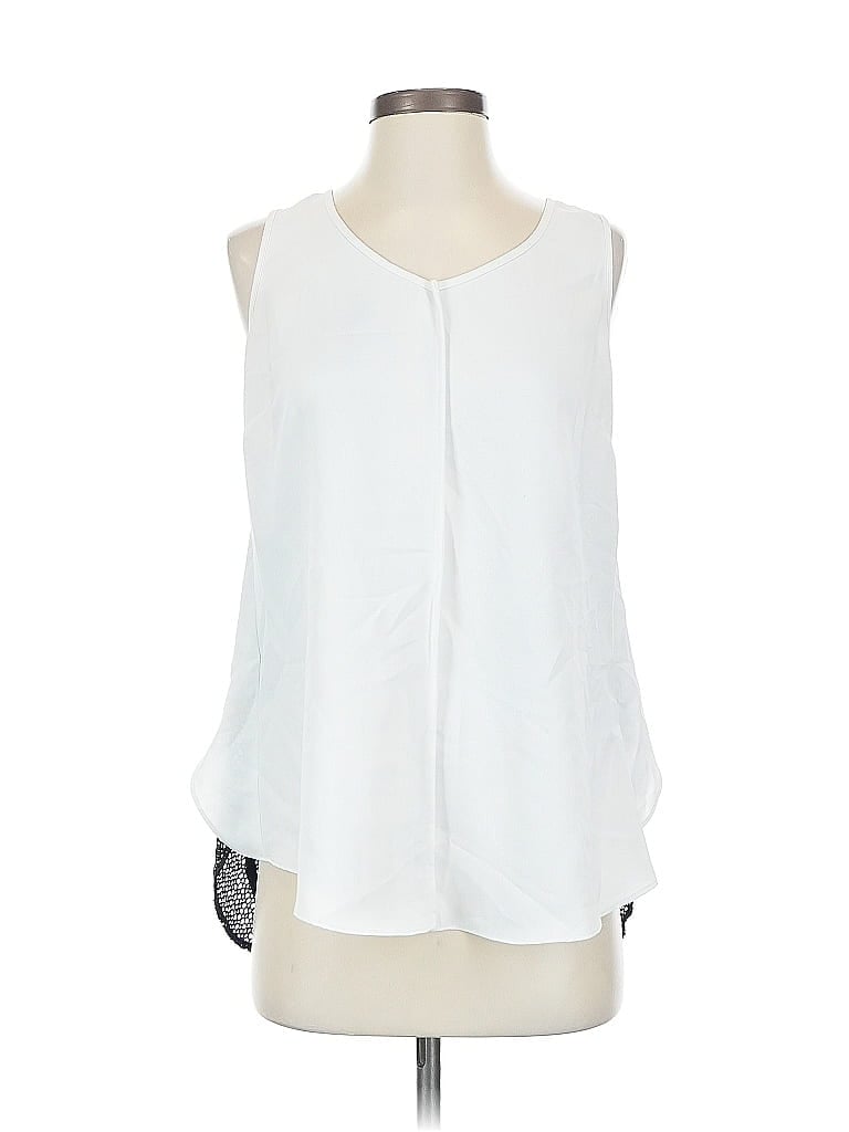 Pre-owned Cabi Sleeveless Blouse In White