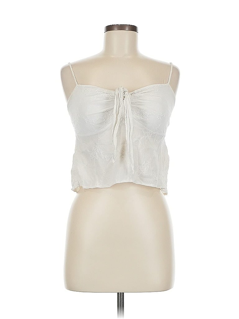 Pre-owned John Galt Sleeveless Blouse In White