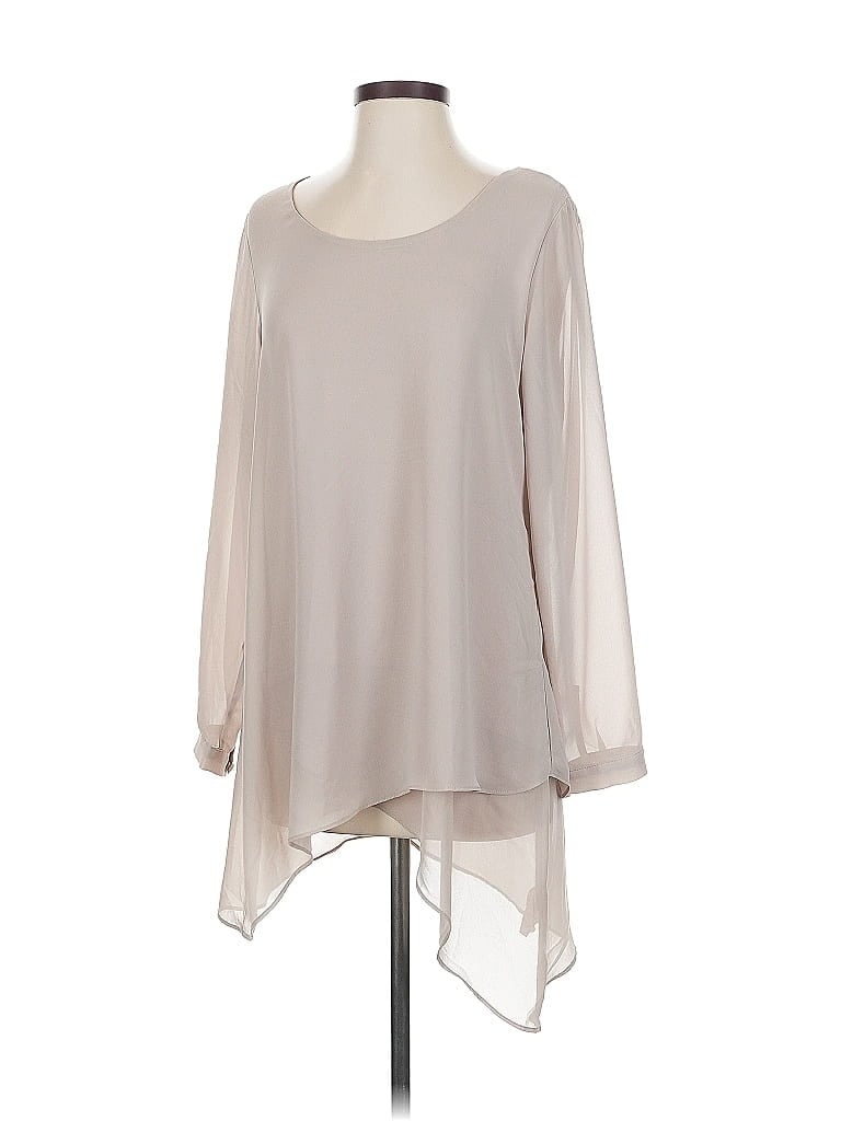 Pre-owned Soft Surroundings Long Sleeve Blouse In Gray