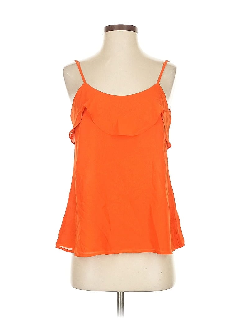 Pre-owned Naked Zebra Sleeveless Top Orange Scoop Neck Tops