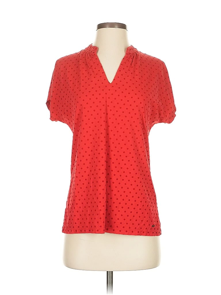 Pre-owned Tommy Hilfiger Short Sleeve Blouse In Red