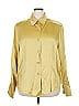 Linda Allard Ellen Tracy 100% Silk Metallic Gold Long Sleeve Silk Top Size 22 - photo 1