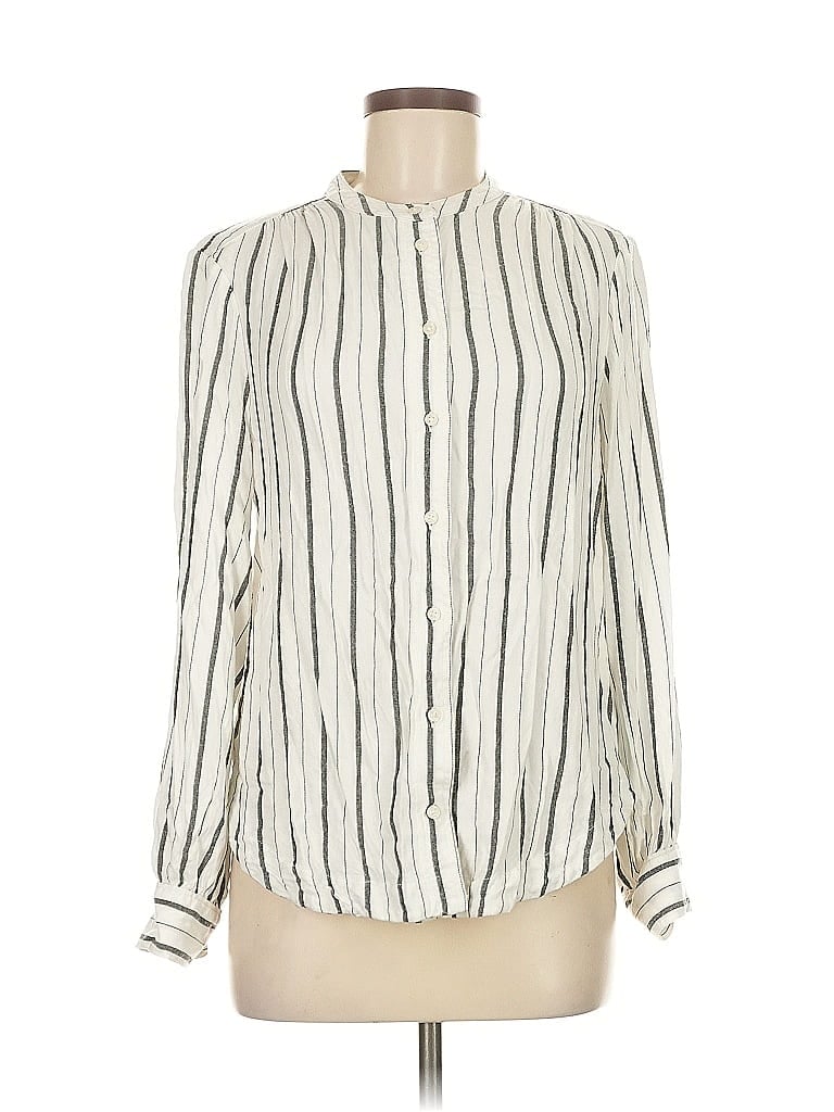 GAP Pre-owned Long Sleeve Blouse In White