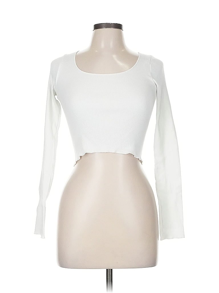 Pre-owned Brandy Melville Long Sleeve T-shirt In White