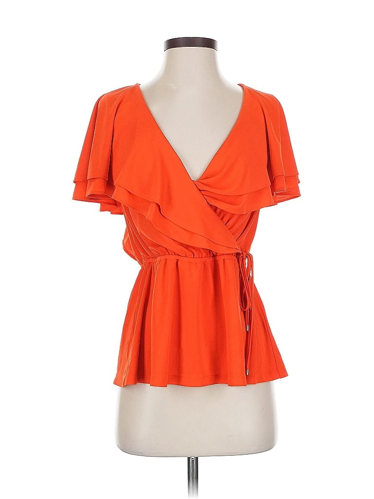 Pre-owned Polo Ralph Lauren Short Sleeve Blouse In Orange