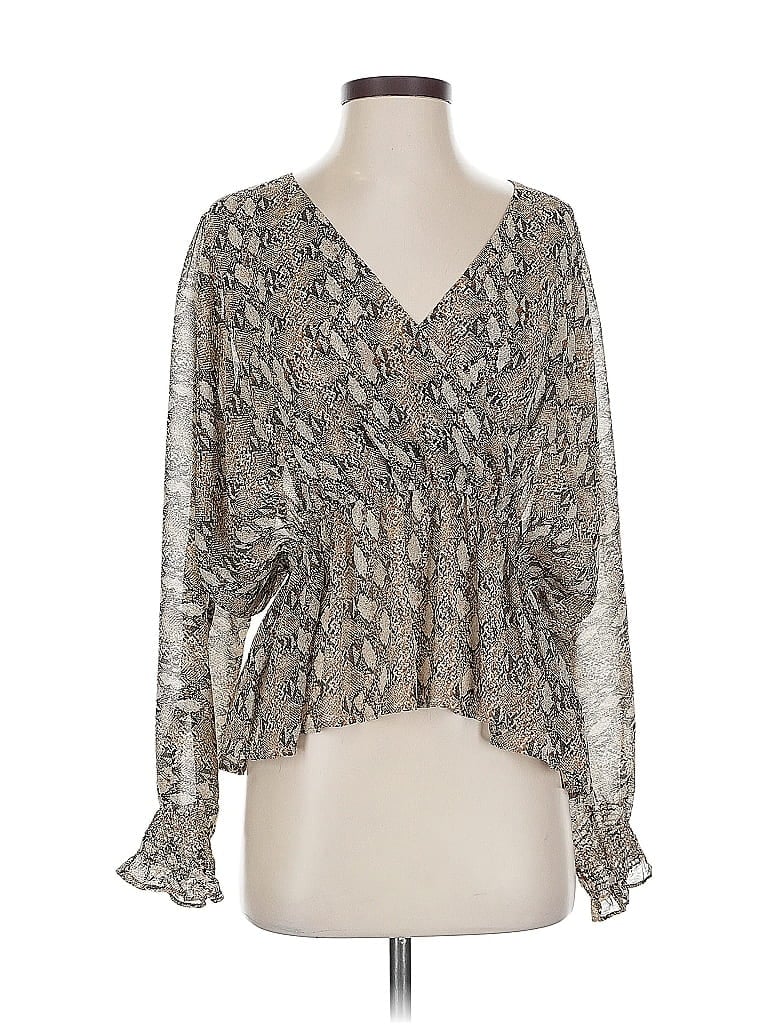 Pre-owned Generation Love 3/4 Sleeve Blouse In Silver