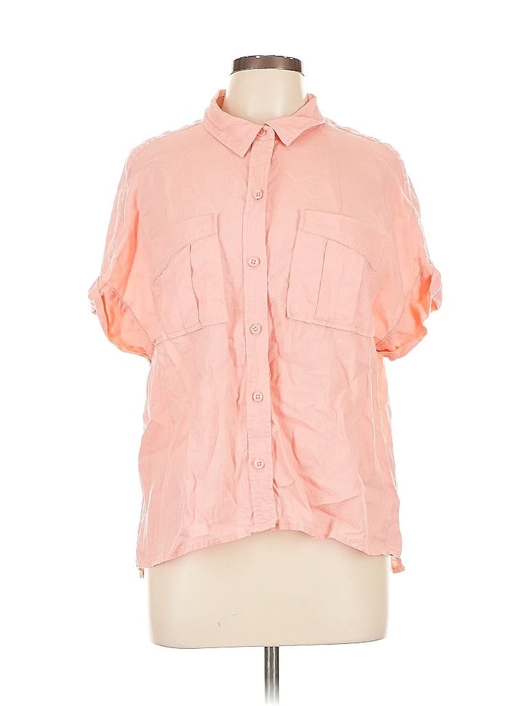 Pre-owned Lola River Short Sleeve Blouse In Pink