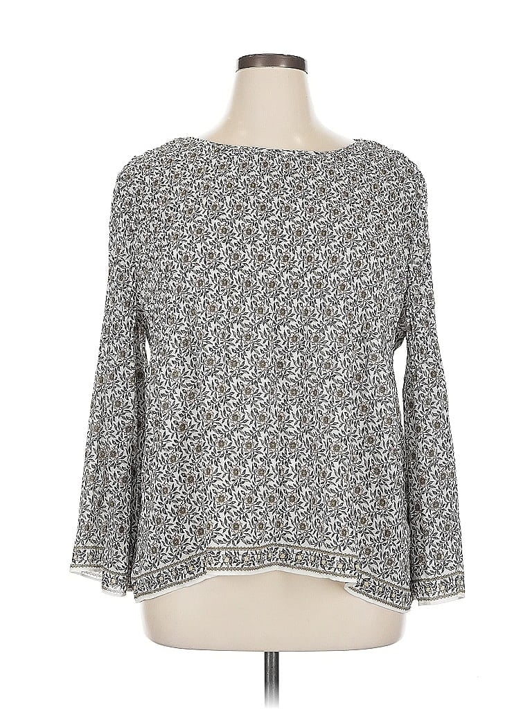 Pre-owned Max Studio Long Sleeve Blouse In Gray