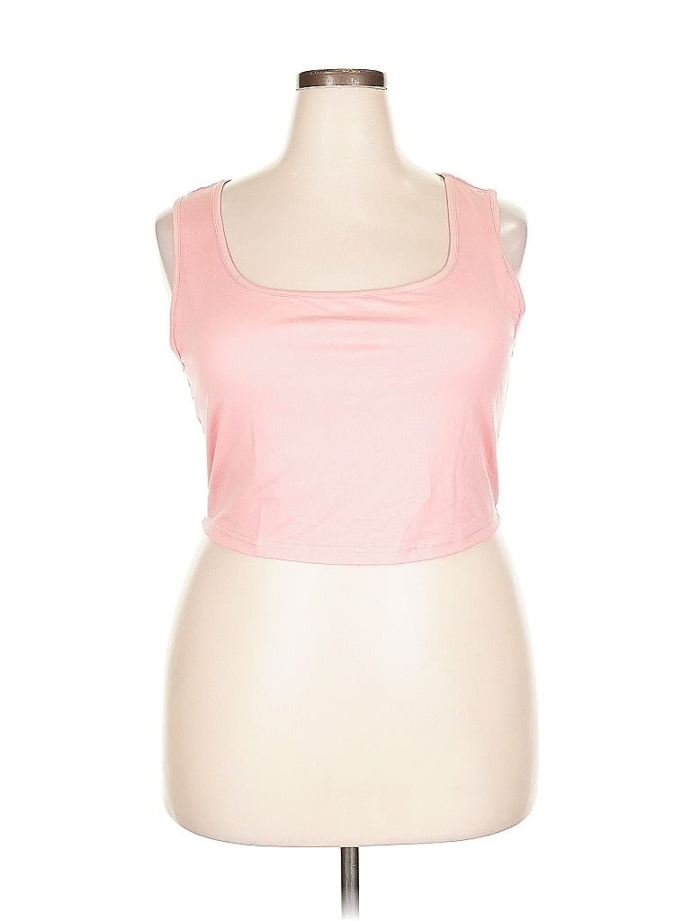 Pre-owned Shein Curve Tank Top Pink Strapless Neckline Tops