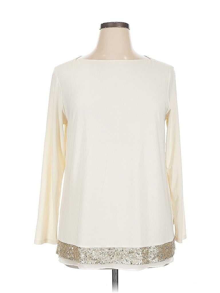 CATO Pre-owned Long Sleeve Blouse In White
