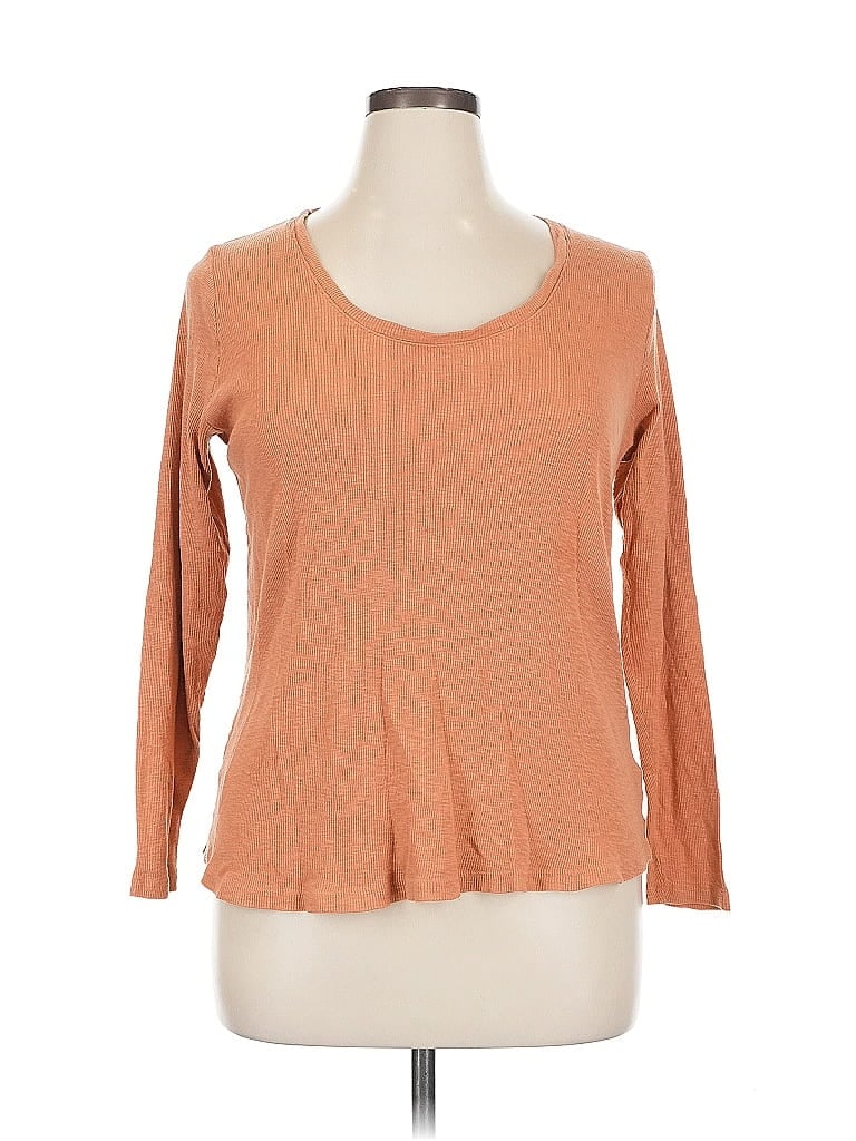 Pre-owned Ava & Viv 3/4 Sleeve T-shirt In Orange