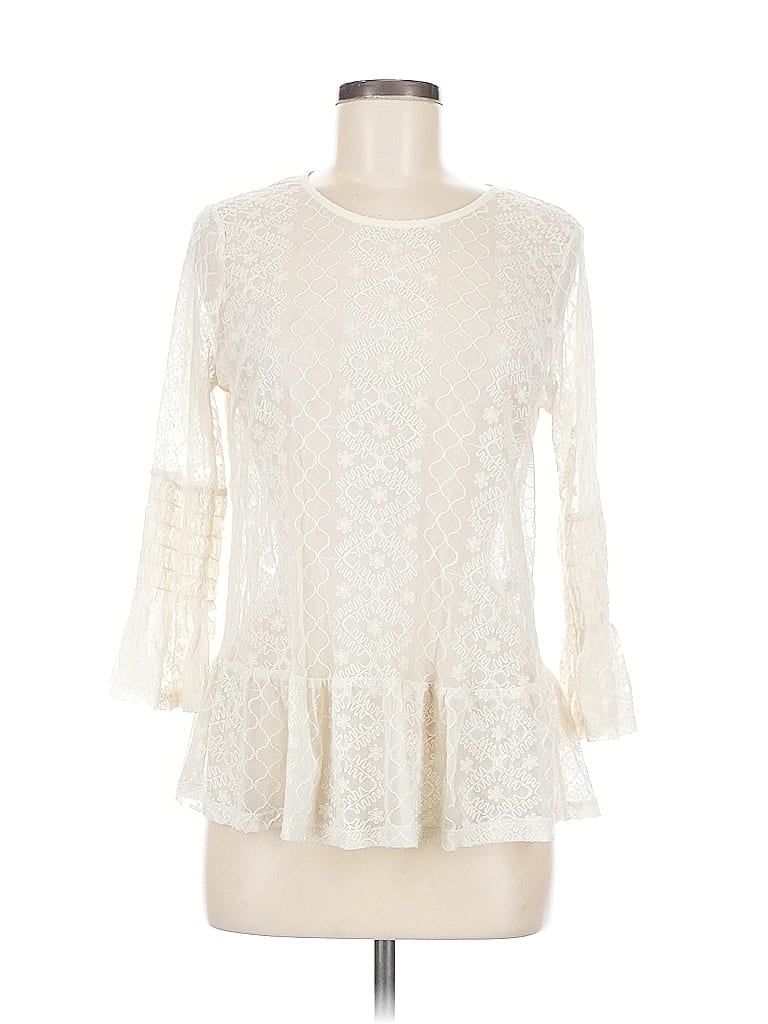 Pre-owned Ro & De 3/4 Sleeve Blouse In White