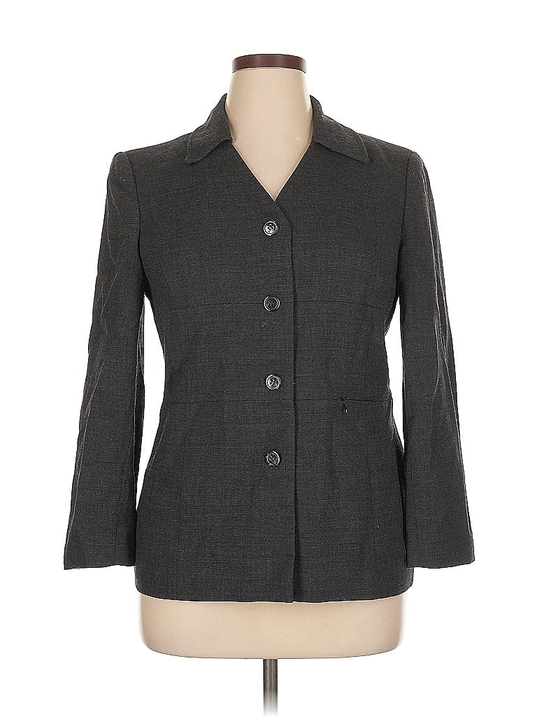 Click to view more detailed imagery on our partner's website Pre-owned Kasper A.s.l. Wool Blazer Jacket In Gray