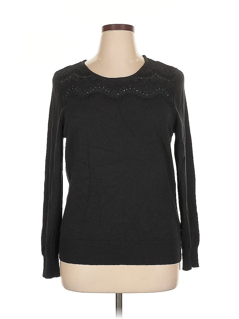 Pre-owned George Long Sleeve Top Black Crew Neck Tops