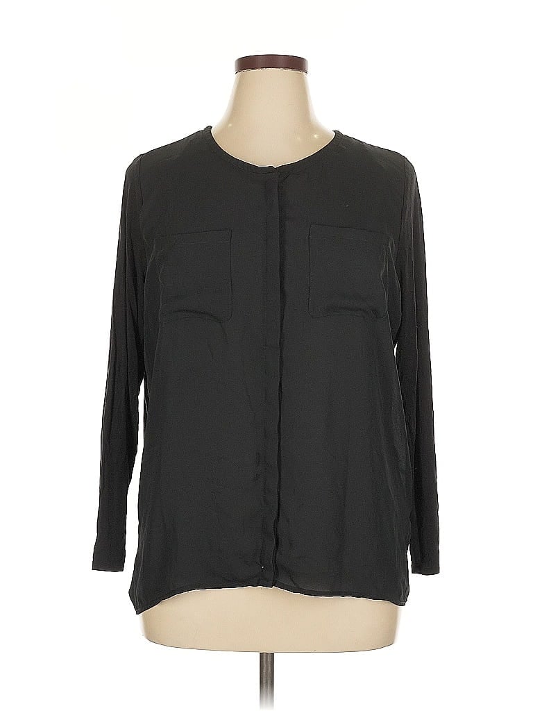 Pre-owned Alison Andrews Long Sleeve Blouse In Black
