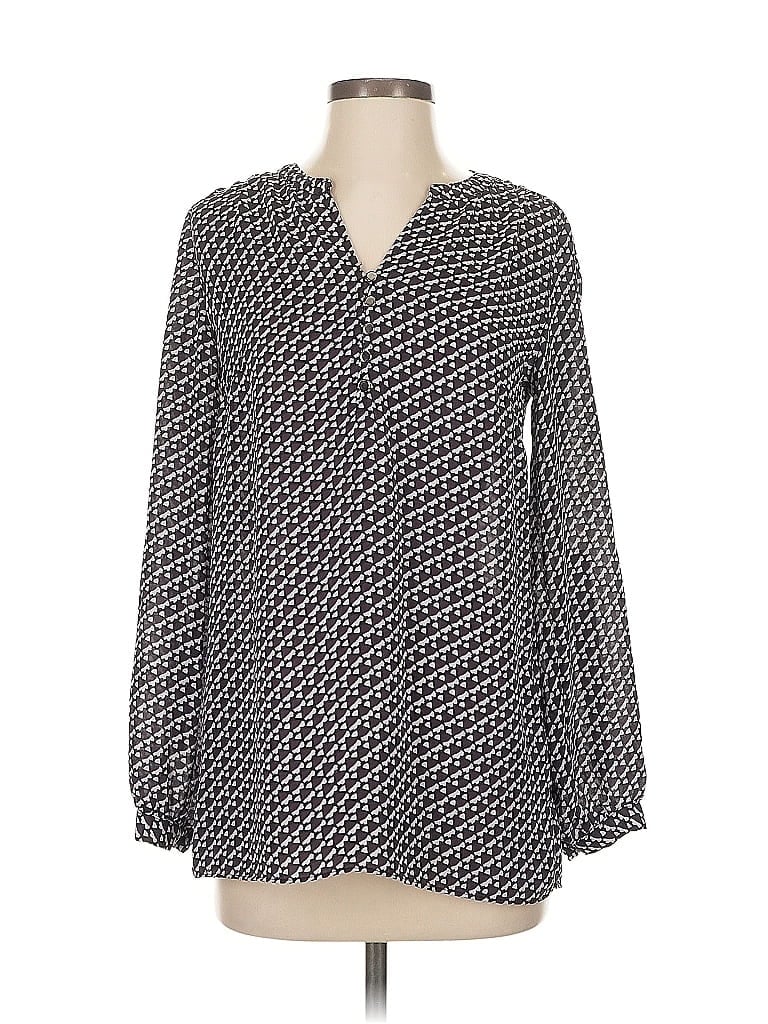 Pre-owned Laundry By Shelli Segal Long Sleeve Blouse In Gray