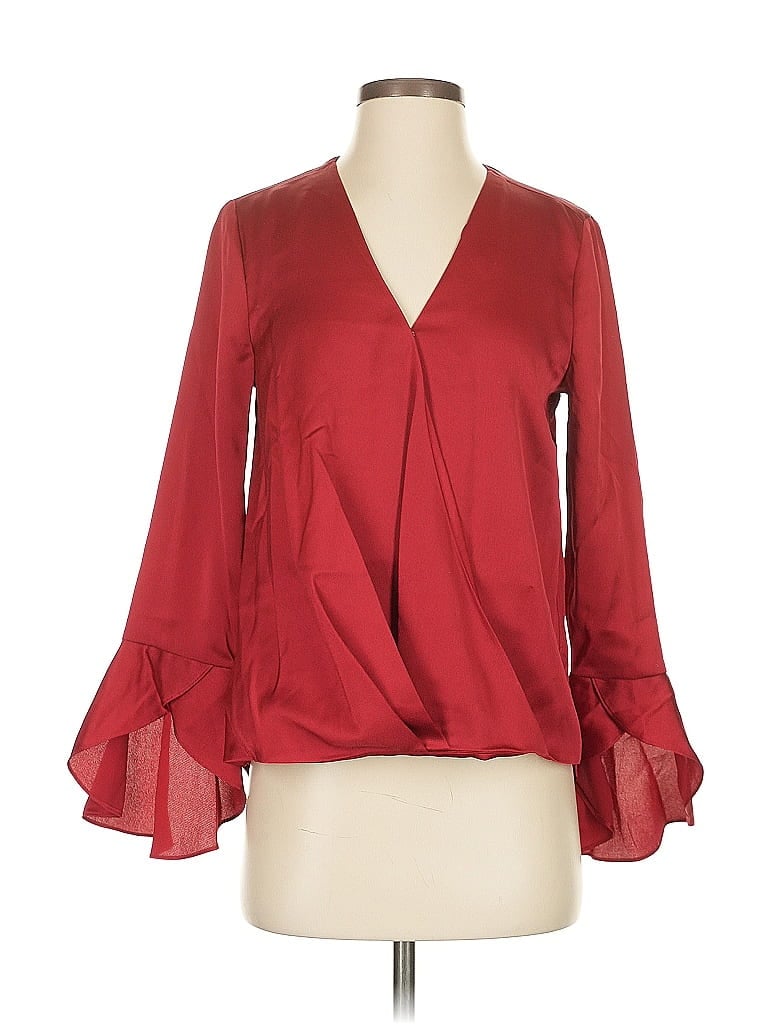 Pre-owned Vince Camuto Long Sleeve Blouse In Red