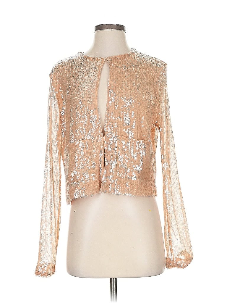Pre-owned Bcbgmaxazria Long Sleeve Blouse In Gold