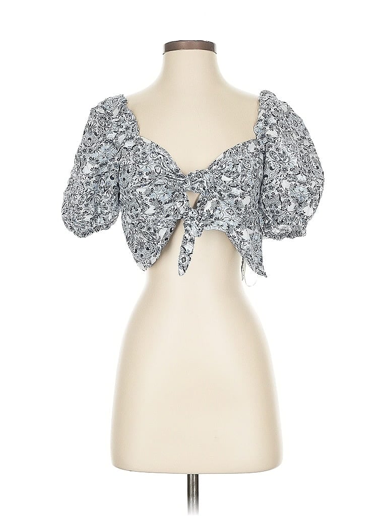 Intermix Short Sleeve Blouse In Silver