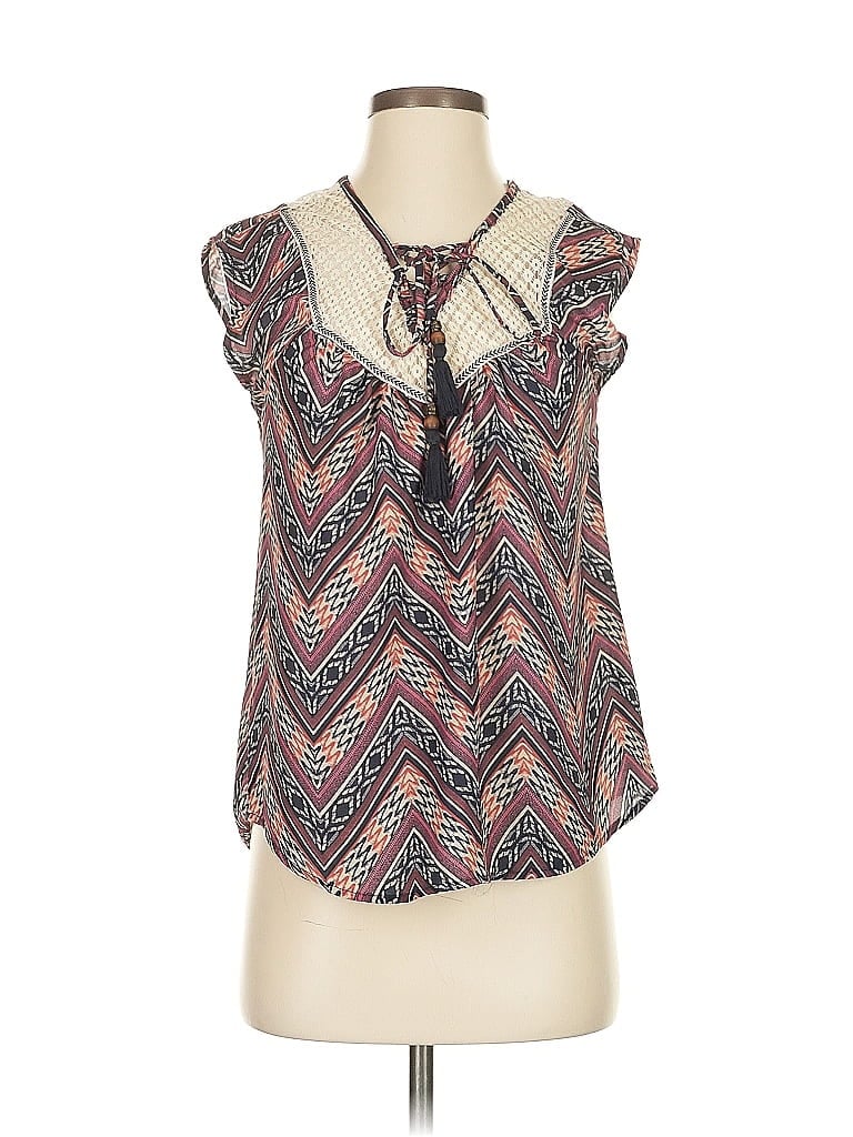 Click to view more detailed imagery on our partner's website Pre-owned Rewind Tank Top Blue Tie Neck Tops