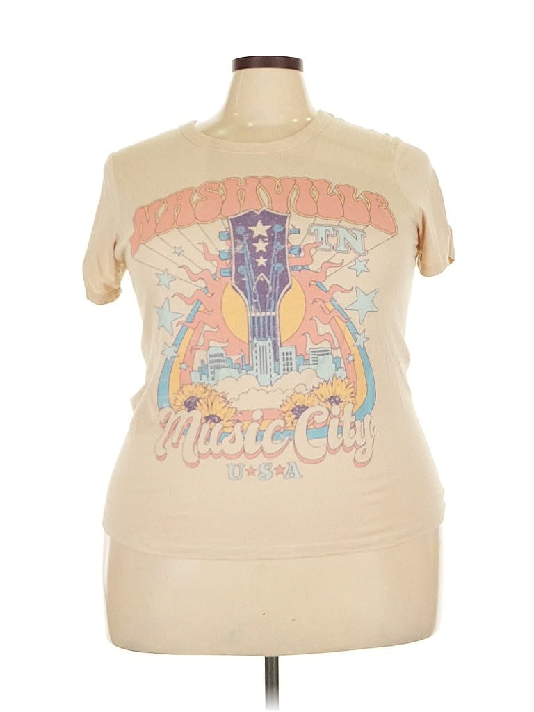 Pre-owned Zoe+liv Short Sleeve T-shirt In Brown