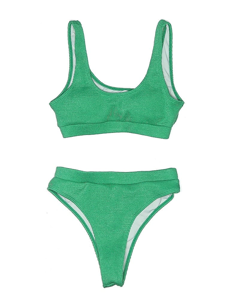 Pre-owned Unbranded Two Piece Swimsuit In Green