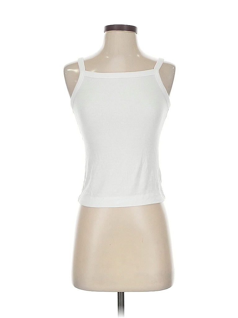 Pre-owned Zenana Tank Top White Strapless Neckline Tops