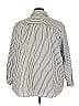 Roaman's Stripes Silver 3/4 Sleeve Button-Down Shirt Size 30 (3X) - photo 2