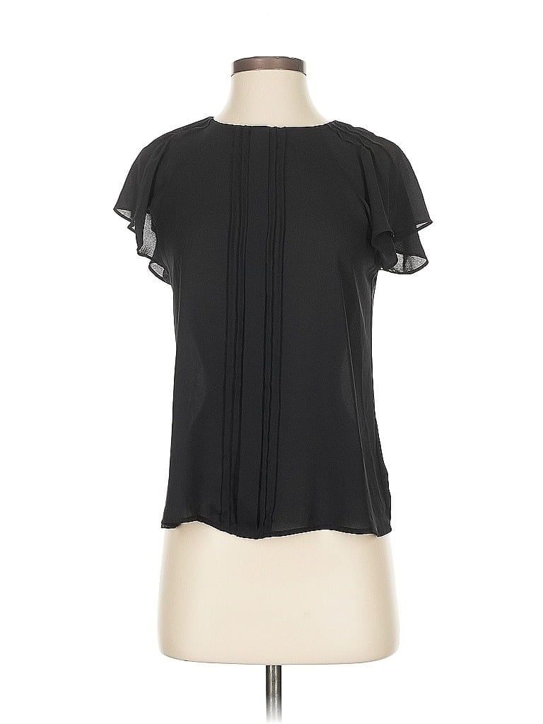 Pre-owned Unbranded Short Sleeve Blouse In Black