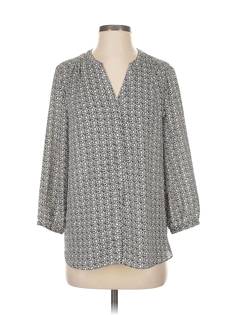 Pre-owned Nydj 3/4 Sleeve Blouse In Gray
