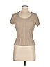 Rave 100% Nylon Tan Short Sleeve Top Size M - photo 1