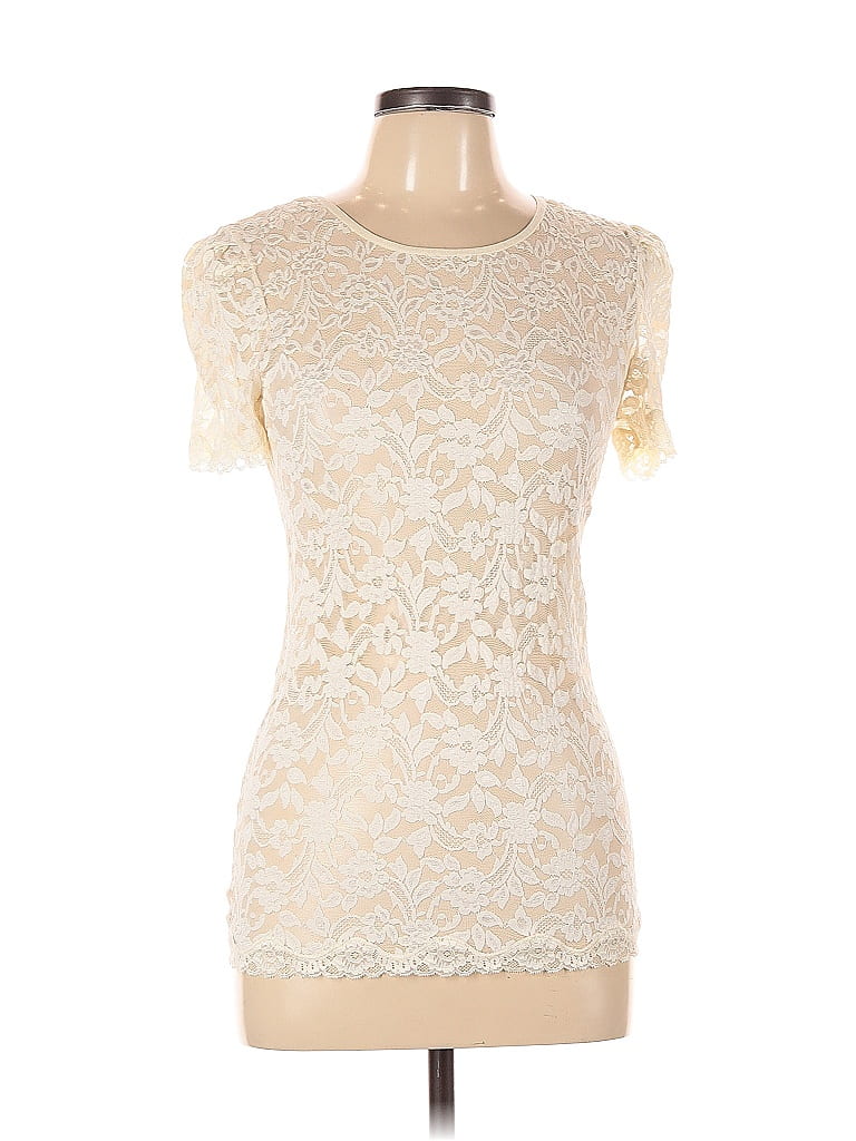 Moda International Ivory Short Sleeve Top Size M - photo 1
