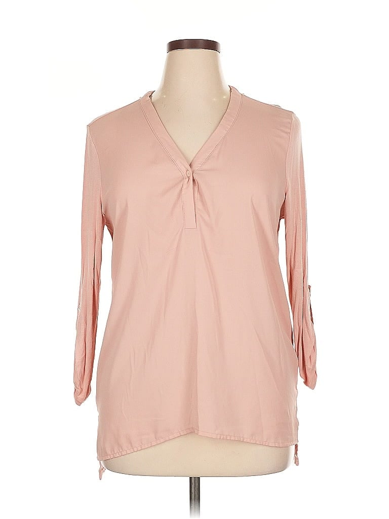 Pre-owned Femme 3/4 Sleeve Blouse In Pink