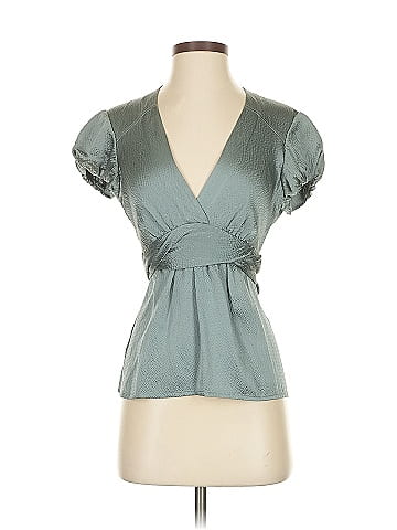 BCBGMAXAZRIA Short Sleeve Silk Top (view 1)