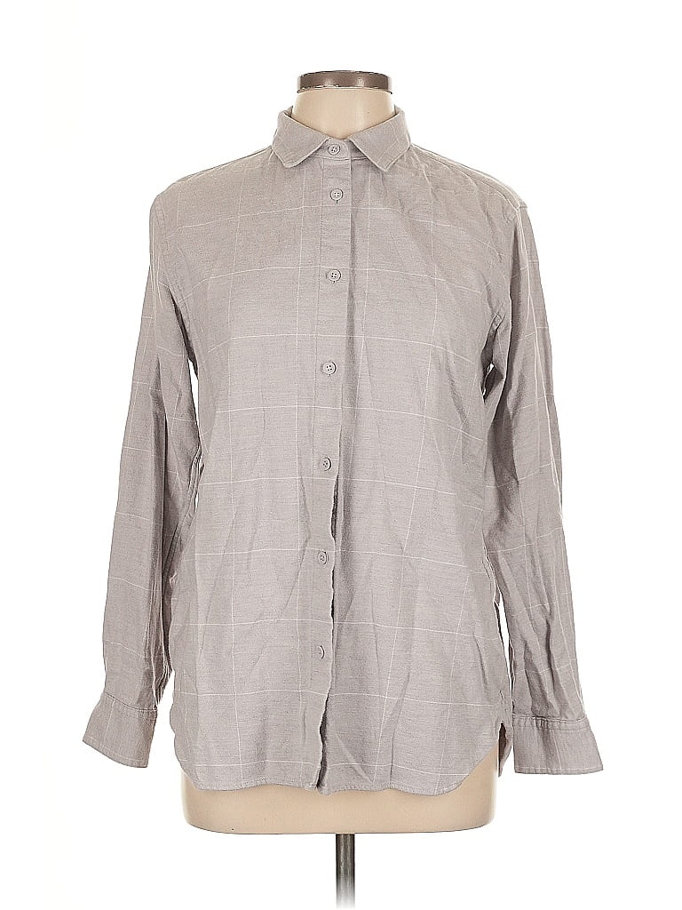 Pre-owned Unbranded Long Sleeve Button Down Shirt In Gray