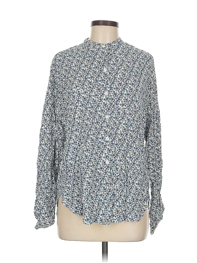 Pre-owned Max Studio Long Sleeve Blouse In Blue