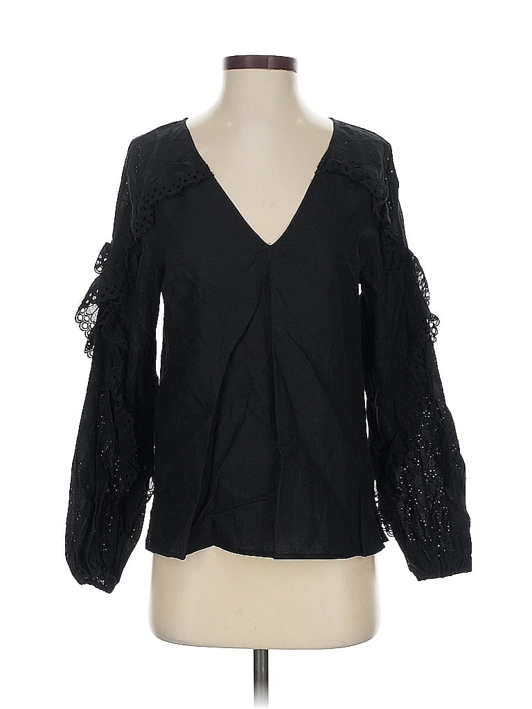Pre-owned Bcbgmaxazria Long Sleeve Blouse In Black