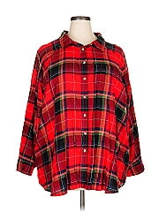 Terra & Sky 3/4 Sleeve Button Down Shirt