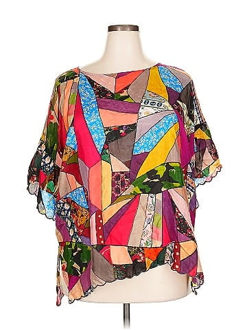 Johnny Was Short Sleeve Silk Top (view 1)