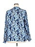 Joie 100% Polyester Blue Long Sleeve Blouse Size XXL - photo 2