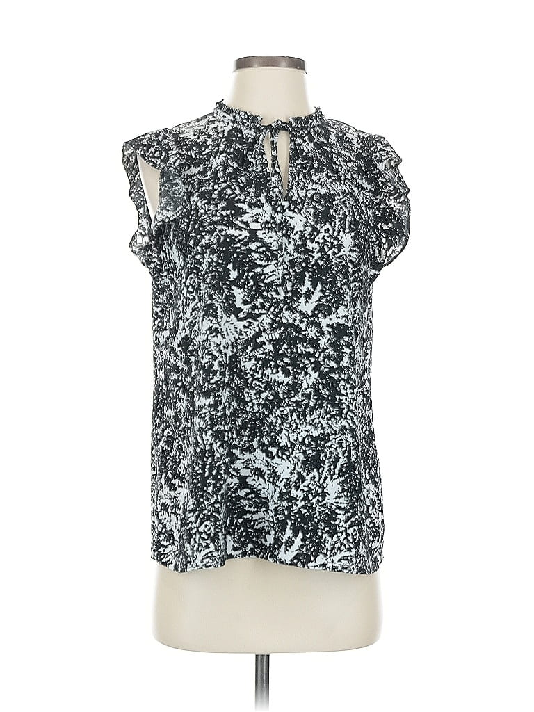 Pre-owned H By Halston Sleeveless Blouse In Silver