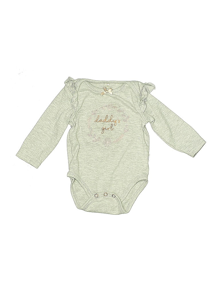 Pre-owned Tahari Babies' Long Sleeve Onesie In Gray