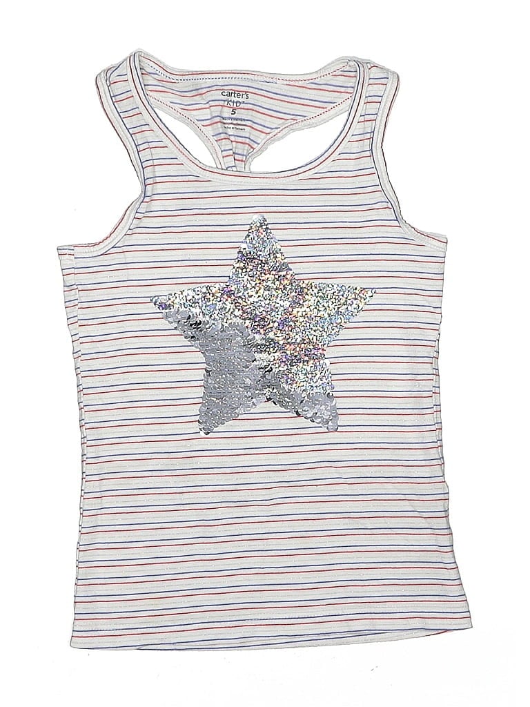 Pre-owned Carter's Kids' Sleeveless Top Silver Halter Neckline Tops