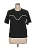 Tanya Taylor 100% Organic Cotton Black Short Sleeve Top Size XL - photo 1