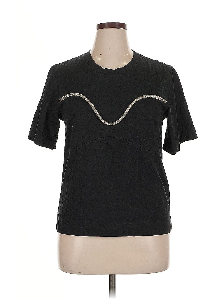 Tanya Taylor 100% Organic Cotton Black Short Sleeve Top Size XL - photo 1