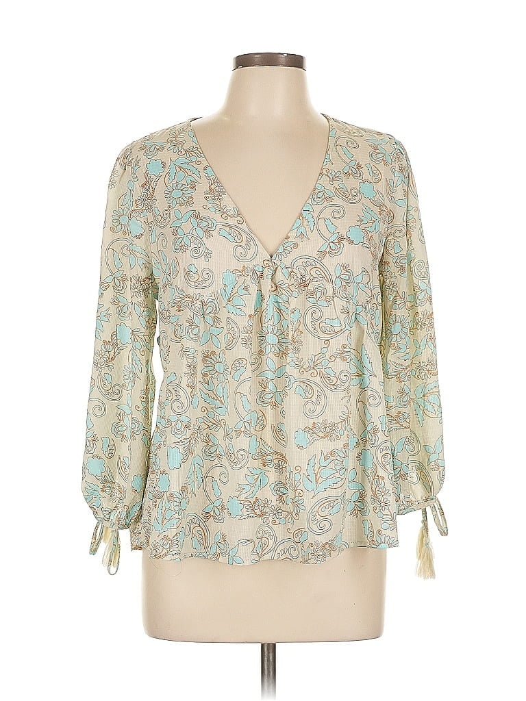 Pre-owned Lovestitch 3/4 Sleeve Blouse In Blue