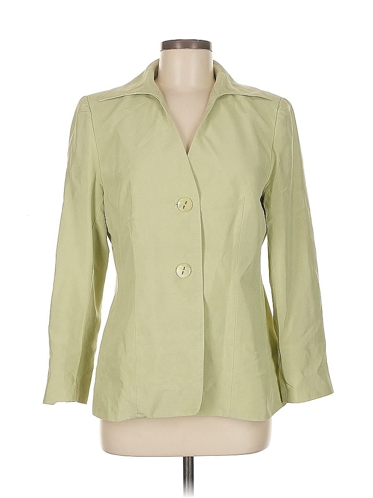 Carlisle 100% Silk Green Silk Blazer Size 8 - photo 1